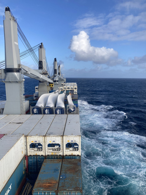 The cargo ship that brought me back to Europe from Cape Town.